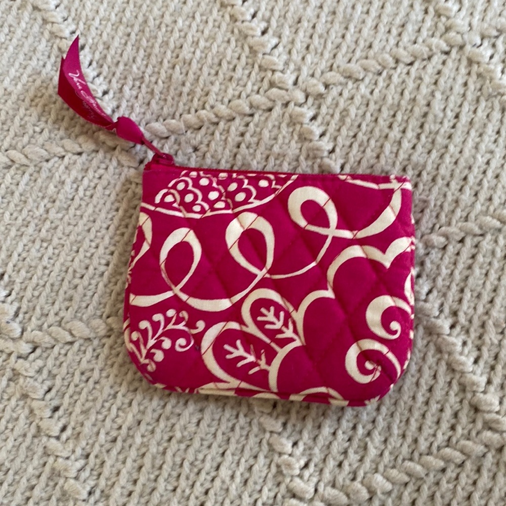 Vera Bradley Twirly Bird Pink Coin Purse Like New Condition
